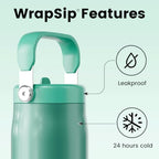 Fjbottle WrapSip 24 oz Insulated Tumbler with Flip Straw and Handle - Image 2
