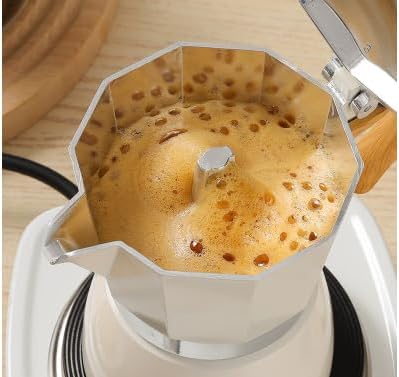 7-in-1 Moka Pot Espresso Set, Stovetop Coffee Maker with Hand Grinder Electric Stove Spoon Sealing Canister Italian Moka Pot Espresso Maker for Holiday Gifts Travel Family Gatherings (White) - Image 7