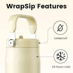 Fjbottle WrapSip 24 oz Insulated Tumbler with Flip Straw and Handle - Image 2