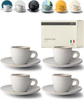 KIVY Espresso Cups Set 4x 3oz - Thick Walled Stoneware - Dishwasher Safe by KIVY