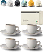 KIVY Espresso Cups Set 4x 3oz - Thick Walled Stoneware - Dishwasher Safe by KIVY