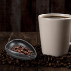 Tea Vessel Ceramic Coffee Bean Dosing Cup Coffee Bean Weight Tray Container Coffee Bean Measuring Cup Spoon Flower Loose Tea Scoop Coffee Bar Organizer Chinese Tea Ceremony Accessories (Matt Black) - Image 2
