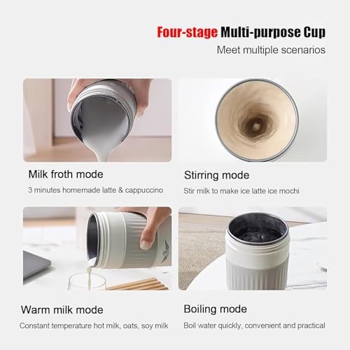 300ml Automatic Foam Maker, Fully Automatic Milk Frother with LED Touch Screen, 4 Speed Modes, Intelligent Temperature Control 55°C & 8800 Rpm Magnetic Suspension Stirring - Image 5