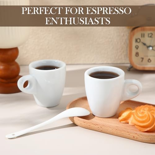 Reallnaive 16 Pcs 1.7 oz Porcelain Espresso Cup Set White Tiny Ceramic Coffee & Tea Mugs for Cafes Offices Homes and Restaurants - Image 6