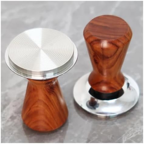 51/53/58mm Espresso Coffee Tamper Spring-loaded Calibrated Tamper with Premium Stainless Steel Walnut Wooden Handle Tamper - Image 3
