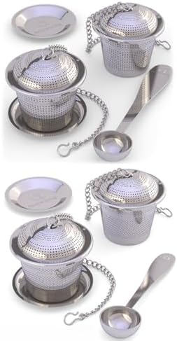 Silver - Medium Tea Infuser + Large Tea Infuser by ApaceLiving