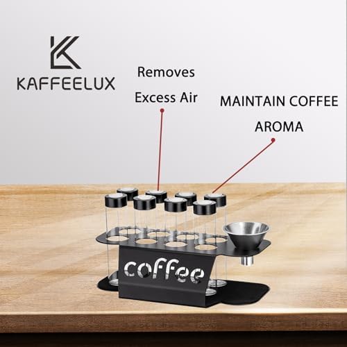 Wooden Coffee Bean Sampling Set with Test Tubes, Funnel - Coffee Bean Storage & Tasting Kit for Coffee Lovers, Cafes (C) - Image 4