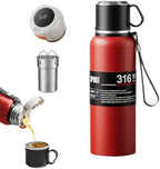 Coffee Tea Vacuum Stainless Steel Water Bottle with LED Temperature Display ：Hot and Cold Insulated Water Bottles Include Tea Strainer & Drinking Lid (red, 820ml/27.73oz) by Unknown