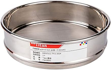 φ20×4.5cm 80 Mesh 304 Stainless Lab Sieves Economy Test Sieve 304 Stainless Steel Wire Cloth（0.18mm） by ADAMAS-BETA