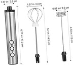Handheld Electric Milk Frother 5v USB Rechargeable 3-speed Silver - Image 2