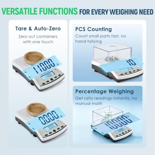 Antstone Lab Scale 500g x 0.001g Accuracy Digital Scientific 1mg Scale Laboratory Precision Analytical Balance with Windshield 001 Gram Readability Digital Jewelry Weighing Scale with 200g Weight - Image 4