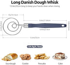 U-Taste 18/8 Stainless Steel 3.35in Medium Fine Mesh Strainer and 12.6in Stainless Steel Danish Dough Whisk (Midnight Blue) - Image 3