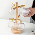 LIU- Mug Holder Tree Countertop Beech Wooden Mug Stand,Coffee Cup or Keychain Storage Rack for Coffee Counter Bar Decor Accessory - Image 2