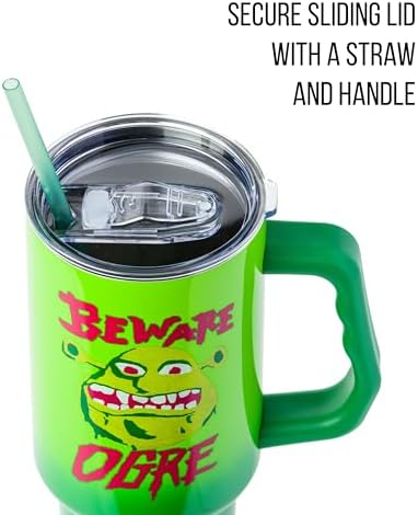 Silver Buffalo Shrek Beware Ogre, Stainless Steel Tumbler, 40oz - Image 2