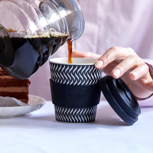 Ecoffee Cup 8oz (240ml) Reusable Coffee Cup – PLA Plant-Based Travel Mug with Silicone Lid, Melamine Free & Dishwasher Safe – Spin Foam - Image 5