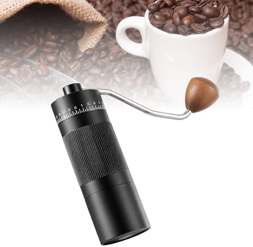 Manual Coffee Grinder, 55 Adjustable Settings 22g Capacity Burr Coffee Grinder, Portable with Brush and Handle for Home Travel Office (Black) - Image 3