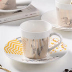 Butterfly Mirror Cup and Saucer Creative Luxury Art Mirage Inverted Image Cup Golden Inlay Porcelain Teacup Saucer for Cappuccino,milks,espresso,tea,coffee|Cute Pretty Gifts - Image 2