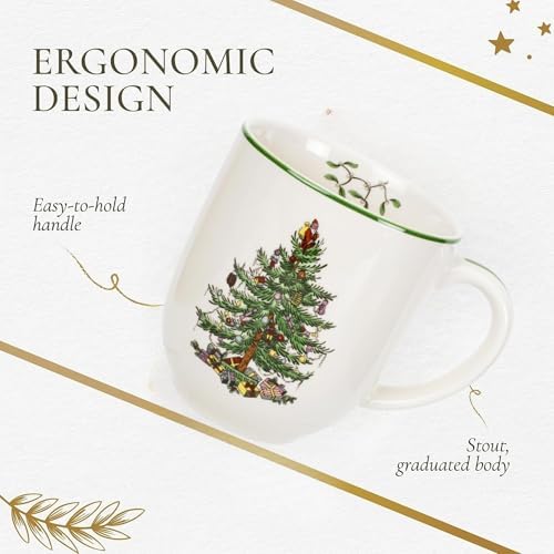 Spode – Christmas Tree – Christmas Tree 14 oz Cafe Mug - Set of 4 - Image 3