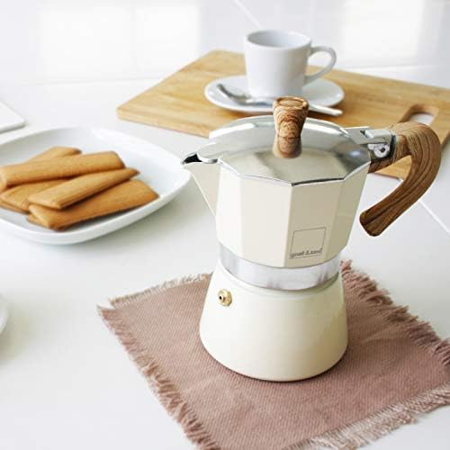 Gnali & Zani Venezia Espresso Maker, Grey, For 3 Cups, All Types Of Cookers Including Induction, Aluminium Espresso Maker, Handles Made of Soft Touch Plastic in Wood Look, Camping Coffee Maker - Image 5