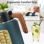 84oz Borosilicate Glass Pitcher, Leak-Proof Lid & Handle BPA Free, Fridge - Image 3