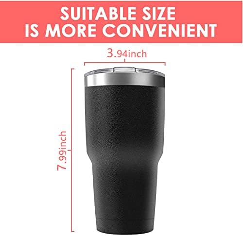 30oz Stainless Steel Travel Mug with Lid, 6 Pack Double Wall Vacuum Insulated Bulk Tumbler, Powder Coated Coffee Cup Suitable for Vehicle Cup Holders(Black) - Image 4