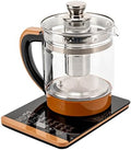 1.8L Electric Kettle 18 Menus Glass Kettle Tea Maker Machine Glass Teapot Electric Water Kettle with Temperature Control,110V,Brown by GXFCHYL