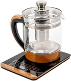 1.8L Electric Kettle 18 Menus Glass Kettle Tea Maker Machine Glass Teapot Electric Water Kettle with Temperature Control,110V,Brown by GXFCHYL