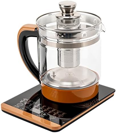 1.8L Electric Kettle 18 Menus Glass Kettle Tea Maker Machine Glass Teapot Electric Water Kettle with Temperature Control,110V,Brown by GXFCHYL