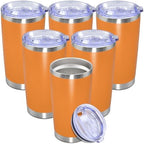 20 oz Tumbler Insulated Tumblers Stainless Steel Coffee Mug,Orange 6PCS by Providethebestproducts