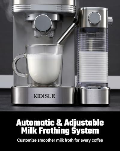 KIDISLE 20 Bar Espresso Machine with Auto Milk Frother & Touchscreen, 1350W - Image 3