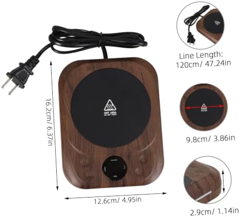 INOOMP Mug Warmer with Temperature Display and Timer Reservation, Electric Heating Plate for Desk and Bedroom, Oversized Heating Panel with Colorful Ambience Light, Cord - Image 2