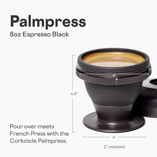 Corkcicle Coffee Palmpress 8 oz Collapsible French Press, Espresso - Image 2