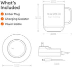 Ember Temperature Control App-Enabled Smart Mug 2, 10 oz with Zulay Milk Frother and Signature Cloth - Image 2