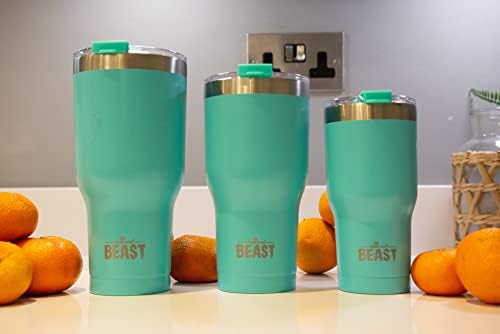 Beast 30 oz Tumbler Stainless Steel Vacuum Insulated Coffee Ice Cup Double Wall Travel Flask (Aquamarine Blue) - Image 5