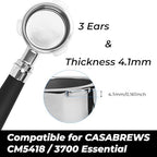 51mm Bottomless Portafilter 3 Ears Fits for CASABREWS CM5418 and 3700 Essential, Gevi 51mm 3 Ears Grouphead, Mr. Coffee Espresso and Cappuccino Machine, Includes Puck Screen, Double Shot Filter Basket - Image 2