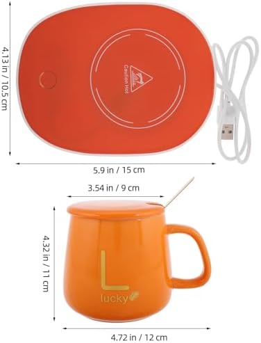 Electric Coffee Mug Warmer with Cappuccino Cup Set USB 5v Auto Shut Off Electric Heating Travel Tea Mug Warmer for Office Home Desk Use - Image 2