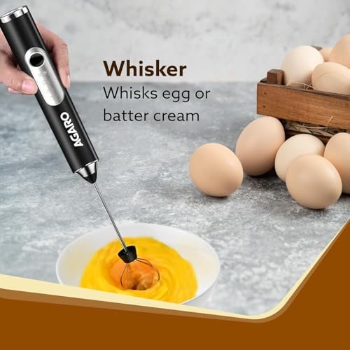 Agaroo. Electric Handheld Milk Frother & Whisk, Black - Image 5
