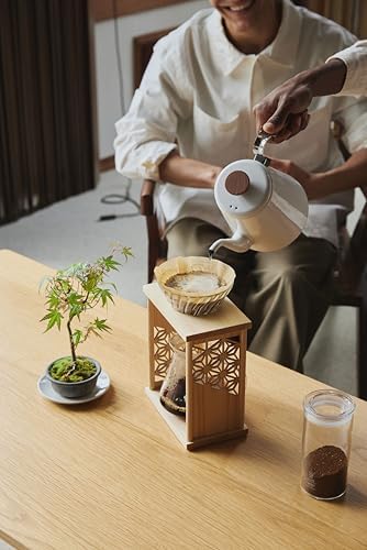 HARIO Drip Stand Set, Asanoha pattern (Hemp Leaves), Practical Capacity, 20.3 fl oz (600 ml), V60 Dripper Server, Includes 40 Dedicated Papers, For 1-4 People (Natural) - Image 2