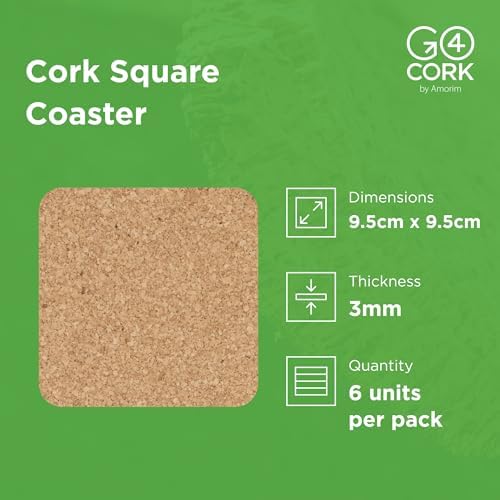 Go4Cork Cork Square Tray, Square Trivets and Square Coaster Set - Image 4