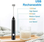 Stainless Steel Motor Milk Frother - Handheld Frother Whisk, Milk Foamer Frother, Mini Blender and Electric Mixer for Coffee, Frappe, Latte, Matcha (Color : Black) - Image 6