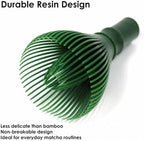 Japanese Tea Whisk Made of Resin, Non-breakable Dishwasher Compatible, Made in Japan, Green Bamboo Color - Image 4
