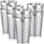 Beasea Stainless Steel Cups 15 oz, 8 Pack Large Stackable Stainless Steel Tumbler Bulk Double Wall Insulated Metal Pint Glasses Tin Cups for Drinking Home Restaurant Office Party Camping by Beasea