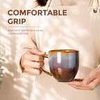 theterra Ceramic Coffee Mugs Set of 6, 12 oz Coffee Cups with Handle - Image 7