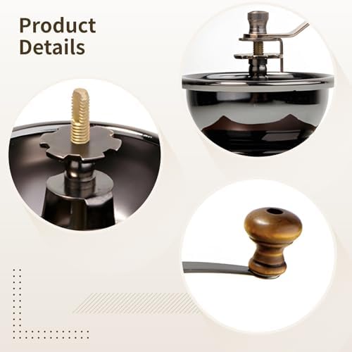 French Press Coffee Grinder Set, Metal and Wood Burr Grinder with French Press Coffee Maker, Smooth Coffee for Home and Camping, Coffee Table Decor, 7.9 x 5.1 x 2.6 in - Image 2