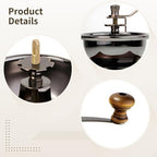 French Press Coffee Grinder Set, Metal and Wood Design, Burr Grinder and French Press for Smooth Coffee, Ergonomic Wooden Handles, Insulated Glass, Home and Camping Use, Coffee Table Decor, 7.9 x 5.1 - Image 5