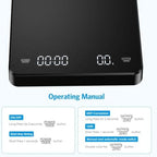 3kg/0.1g Precision Coffee Scale with Positive & Negative Timer, Rechargeable Digital Kitchen for Espresso Brewing, Matte Black, Compatible with Pour Over Drip Coffee Making - Image 6