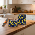 Dry Food Storage Containers Stainless Steel Storage Containers For Pantry Blue and Black Checkered Bananas Stackable Push Button 900ml - Image 7