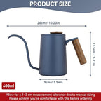 Gooseneck Pour Over Kettle, 600ml/20oz Coffee Kettle, 304 Stainless Steel Hand Drip Coffee Tea Pot with Long Narrow Spout for Home Brewing Coffee (Blue) - Image 3