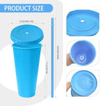 YOUKE OLA 72 Pack Glitter Plastic Cups with Lid and Straw, 24 oz Bulk Reusable Cup for Coffee Cup for Adult Birthday Party (Mix Color) - Image 2