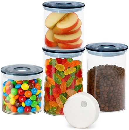 SealVax® Vacuum Coffee Canister Set – 19oz*2 & 32oz*2 Borosilicate Glass Jars with Airtight Lids + Electric Vacuum Sealer for Coffee Beans, Tea & Food Storage. by SealVax
